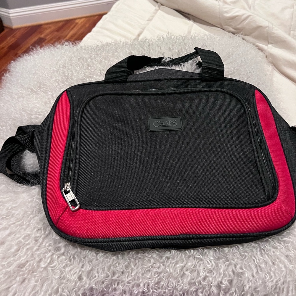Chaps Black Duffel Bag with Red Accents